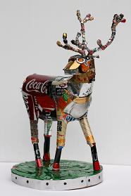 Michelle creates her sculptures from waste products 